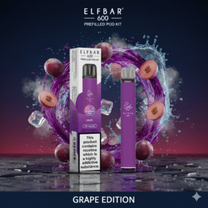 Elf Bar 600 Prefilled Pod Kit Grape Edition flavour available at Mart Subhani Vape Store Dundee
