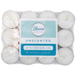 Bloome Unscented White Tealight Candles 12 Pack – Long-Burning Decorative Candles – Mart Subhani Dundee