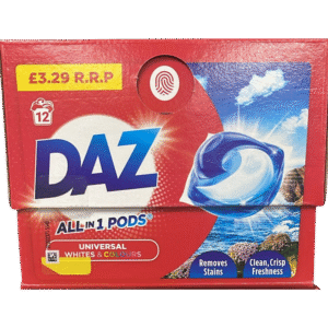 Daz Laundry Liquid Pods Powerful Cleaning 12 Washes – Dundee Store