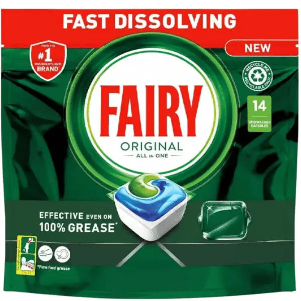 Fairy Dishwasher Tablets 14 Capsules – Available at Mart Subhani Dundee