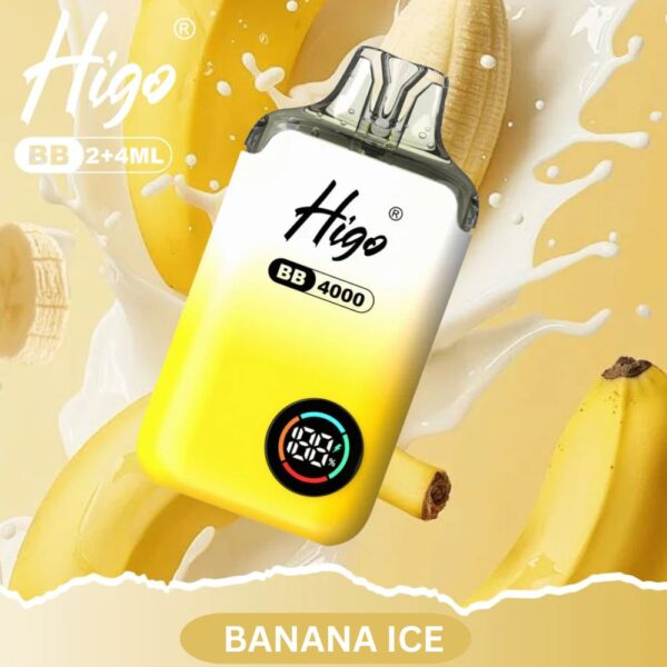 Higo BB 4000 Puffs Pod Kit Banana Ice available at Mart Subhani Vape Store Dundee