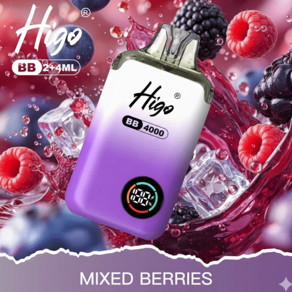 Higo BB 4000 Puffs Pod Kit Mixed Berries available at Mart Subhani Vape Store Dundee