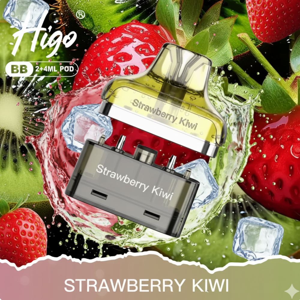 Higo BB 4000 Puffs Pod Kit Strawberry Kiwi available at Mart Subhani Vape Store Dundee