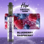 Higo Krystal Pro Kit 600 Puffs Blueberry Raspberry flavour available at Mart Subhani Vape Store Dundee
