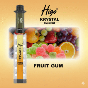 Higo Krystal Pro Kit 600 Puffs Fruit Gum flavour available at Mart Subhani Vape Store Dundee