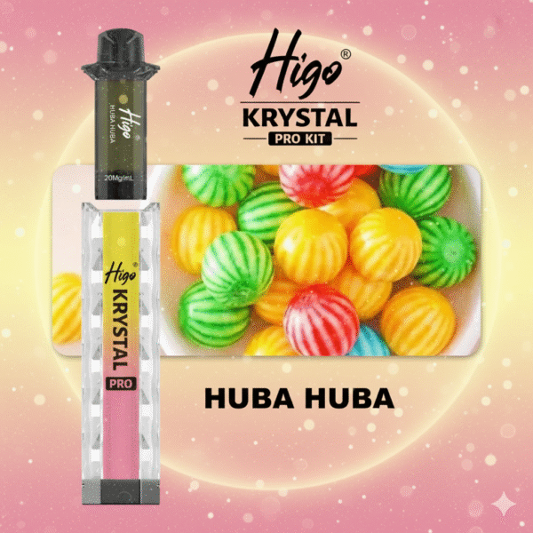 Higo Krystal Pro Kit 600 Puffs Huba Huba flavour available at Mart Subhani Vape Store Dundee