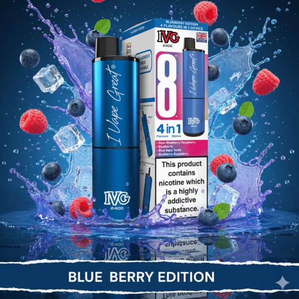 IVG 2400 4-in-1 Pod Kit Blueberry Edition available at Mart Subhani Vape Store Dundee