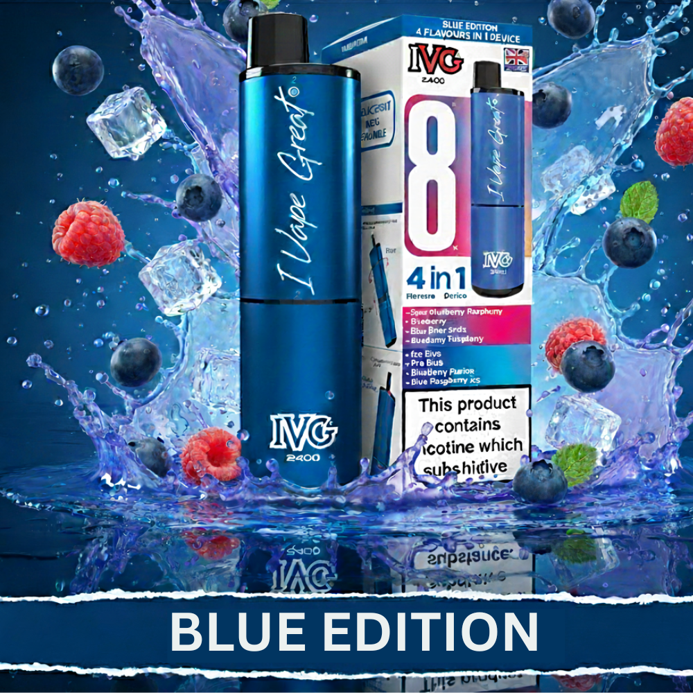 IVG 2400 4-in-1 Starter Kit Blue Edition available at Mart Subhani Vape Store Dundee