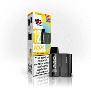 IVG PRO 12 Banana Ice Refill Pod 10000 puffs available at Mart Subhani Vape Store Dundee