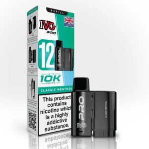 IVG PRO 12 Classic Menthol Refill Pod 10000 puffs available at Mart Subhani Vape Store Dundee