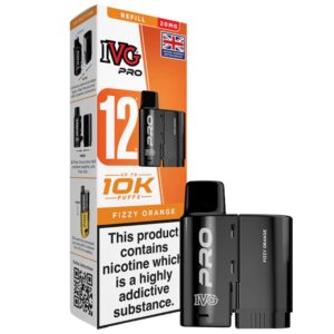 IVG PRO 12 Fizzy Orange Refill Pod 10000 puffs available at Mart Subhani Vape Store Dundee
