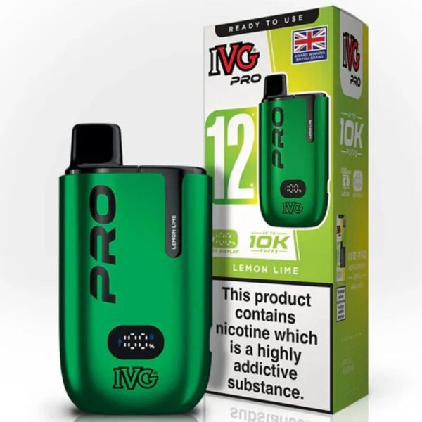 IVG PRO 12 Lemon Lime 10000 puffs available at Mart Subhani Vape Store Dundee