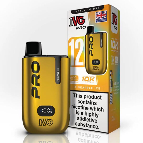 IVG PRO 12 Pineapple Ice Starter Kit 10000 puffs available at Mart Subhani Vape Store Dundee