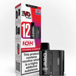 IVG PRO 12 Strawberry Watermelon Refill Pod 10000 puffs available at Mart Subhani Vape Store Dundee