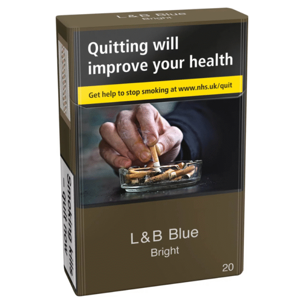L & B Blue Bright 20 cigarettes available at Mart Subhani Dundee
