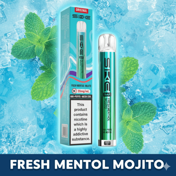 SKE Bar 600 Prefilled Pod Kit Fresh Menthol Mojito flavour available at Mart Subhani Vape Store Dundee