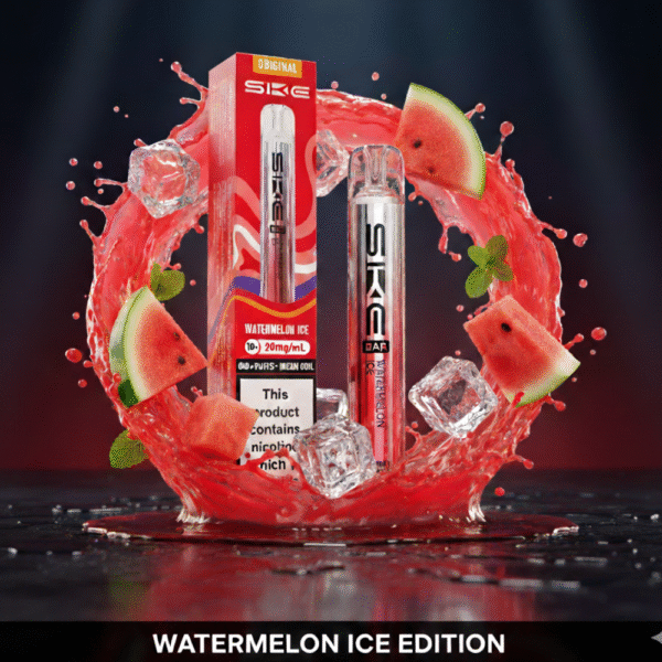 SKE Bar 600 Prefilled Pod Kit Watermelon Ice flavour available at Mart Subhani Vape Store Dundee