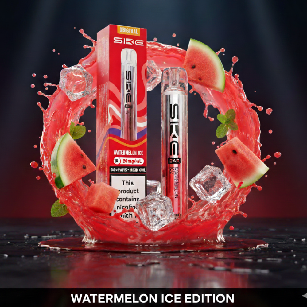 SKE Bar 600 Prefilled Pod Kit Watermelon Ice flavour available at Mart Subhani Vape Store Dundee