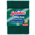 Spontex 3 Heavy Duty Scourer Pads – Powerful Cleaning Pads | Mart Subhani Grocery Dundee