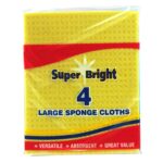 Super Bright Sponge Cloths 4 Pack – Reusable & Absorbent Cleaning Cloths – Mart Subhani Dundee