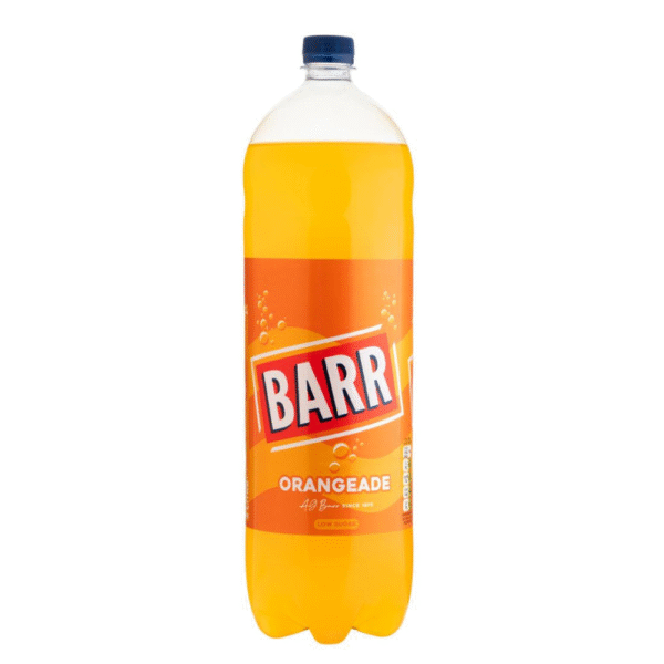 Barr Orangeade 2L – fizzy orange flavoured soft drink in a 2-litre bottle, available at Mart Subhani Dundee