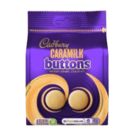 Cadbury Caramilk Buttons 90g bag – golden caramelised white chocolate buttons available at Mart Subhani Dundee