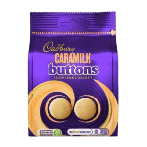 Cadbury Caramilk Buttons 90g bag – golden caramelised white chocolate buttons available at Mart Subhani Dundee