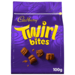 Cadbury Twirl Bites Chocolate Pouch 100g available at Mart Subhani Dundee – delicious milk chocolate curls coated in smooth Cadbury milk chocolate