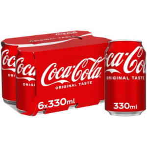 Coca-Cola Original Taste 330ml cans pack of 6 available for fast home delivery in Dundee