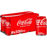Coca-Cola Original Taste 8 x 330ml cans pack available for home delivery in Dundee