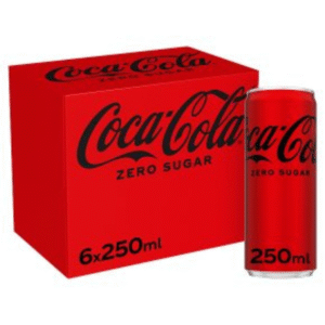 Coca-Cola Zero Sugar 6 x 250ml cans pack available for fast home delivery in Dundee