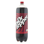 Dr Pepper 2L bottle – classic carbonated soft drink with unique bold flavour, available at Mart Subhani Dundee