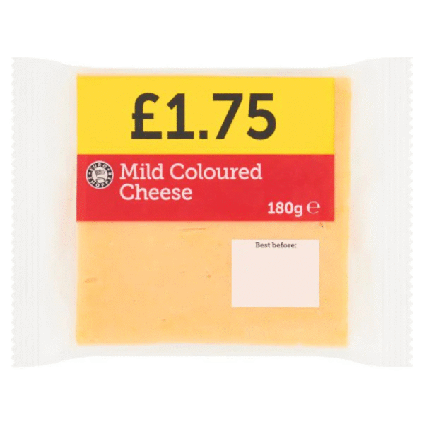 Euro Shopper Mild Coloured Cheese 180g Block Dundee Delivery