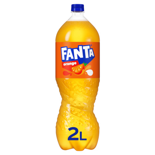 Fanta Orange 2L bottle – sparkling orange soft drink available at Mart Subhani Dundee