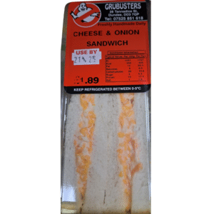 Grubusters Cheese and Onion Sandwich Ready to Eat Dundee Delivery