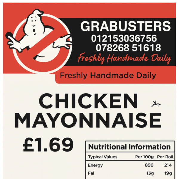 Grubusters Chicken Mayonnaise Sandwich Ready to Eat Dundee Delivery