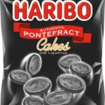 Haribo Pontefract Cakes 140g bag – classic soft liquorice discs made by Haribo, available at Mart Subhani Dundee
