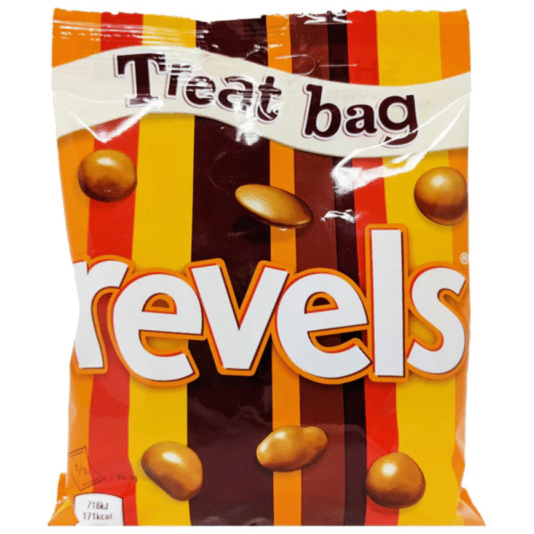 Mars Revels Treat Bag 71g – milk chocolates with assorted centres including orange, coffee, raisin and toffee available at Mart Subhani Dundee