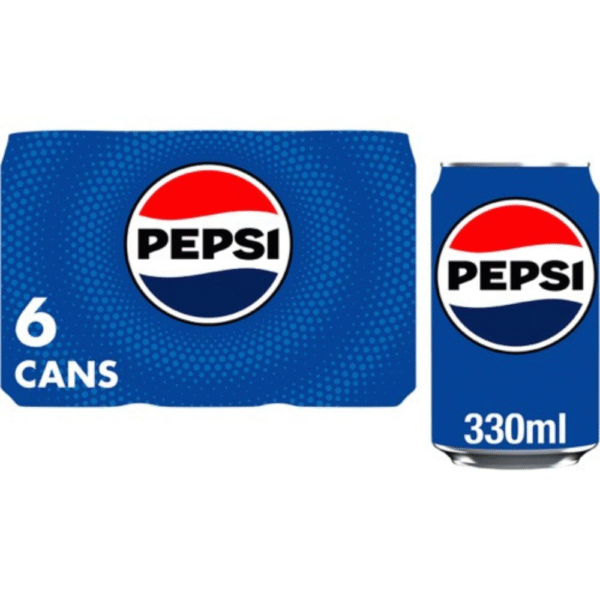 Pepsi 330ml 6 cans pack available for fast home delivery in Dundee