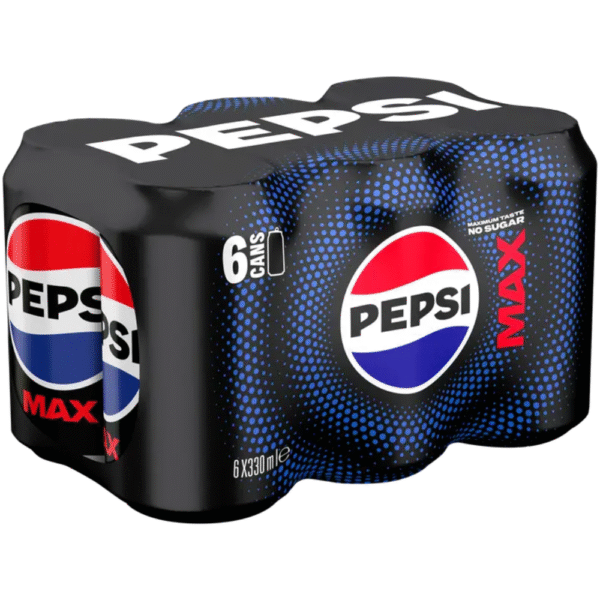 Pepsi Max 6 x 330ml cans – zero sugar cola available at Mart Subhani Dundee