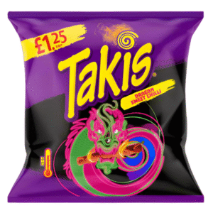 Takis Dragon Sweet Chilli Flavour Snack 55g – rolled spicy-sweet corn chips with chilli heat and sweetness available at Mart Subhani Dundee