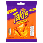 Takis Intense Nacho Seasoned Cheese Flavour Fried Corn Snack 55g – bold cheesy rolled corn chips with intense nacho flavour available at Mart Subhani Dundee