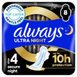 Always Ultra Secure Night Size 4 Sanitary Towels 8 Pads Leakage Protection Dundee Delivery