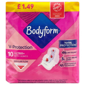 Bodyform V-Protection Ultra Long with Wings Regular Flow Sanitary Towels 10 Pads Dundee Delivery