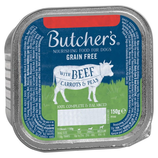 Butcher’s Nourishing Dog Food Beef Carrots & Peas 150g – home delivery Dundee