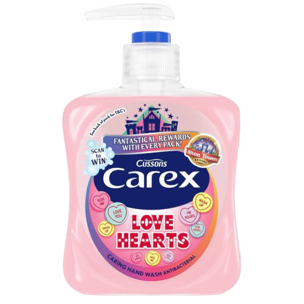 Carex Love Hearts Antibacterial Handwash 250ml Fun Fragrance Hand Soap Dundee Delivery