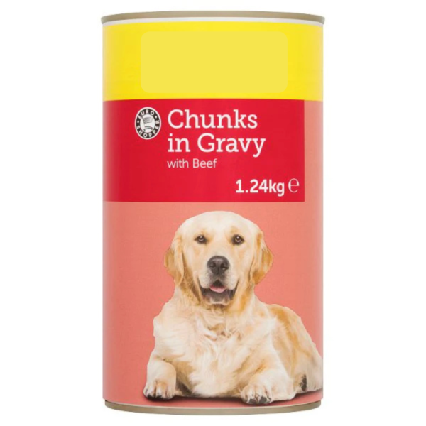 Euro Shopper Dog Food Chunks in Gravy with Beef 1.24kg – home delivery Dundee