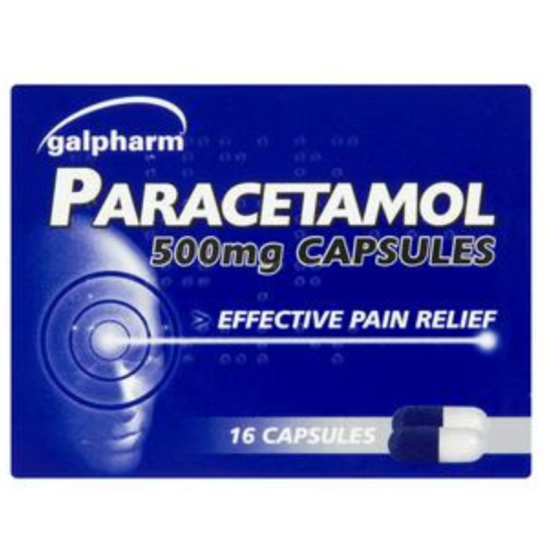 Galpharm Paracetamol 500mg Capsules 16 pack – home delivery Dundee