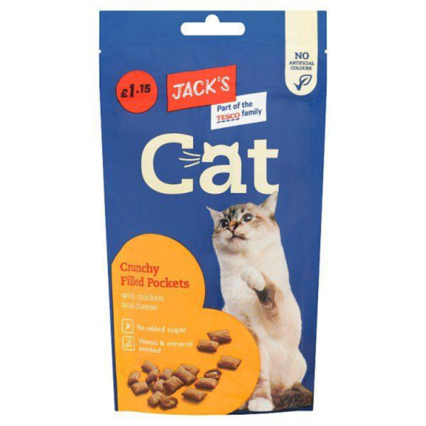 Jack’s Cat Crunchy Filled Pockets Chicken & Cheese 60g – home delivery Dundee