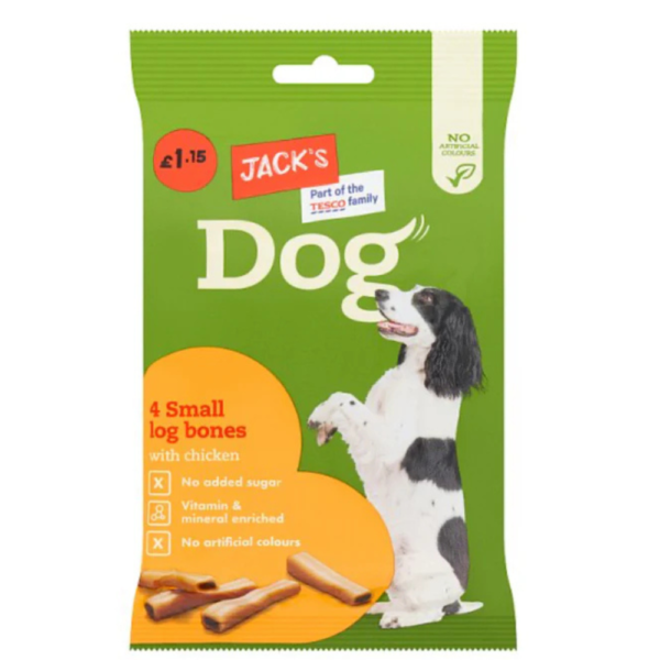 Jack’s Dog 4 Small Log Bones with Chicken 180g – home delivery Dundee